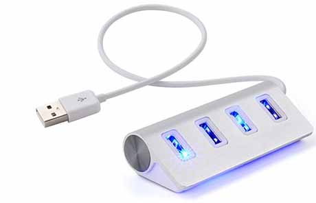 4 Ports Aluminum USB 2.0 Portable Hub